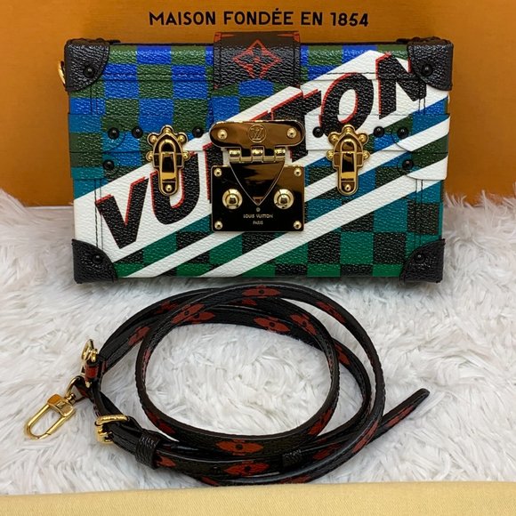 Louis Vuitton Petite Malle Race print checker trunk crossbody leather LV bag - Picture 2 of 16